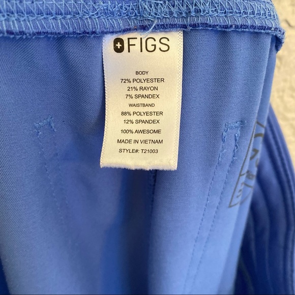 Figs Technical Collection Livingston Basic Scrub Pants Light Blue Size Medium - Picture 7 of 9